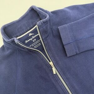 Tommy Bahama Womens Navy Blue Full Zip Jacket Sweatshirt Size SP